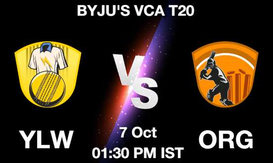 YLW vs ORG Cricket Match Previews