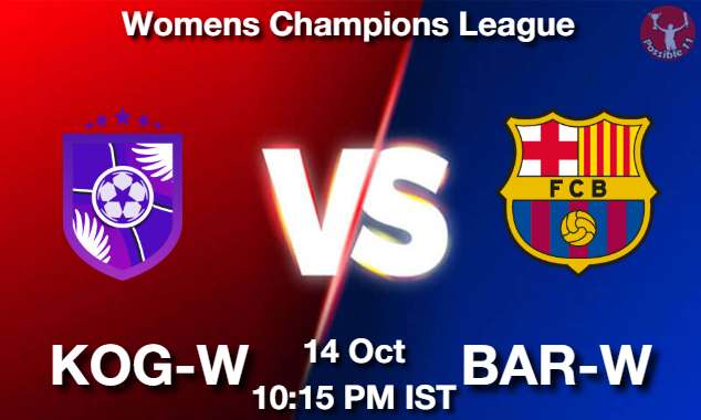 KOG-W vs BAR-W Football Match Previews