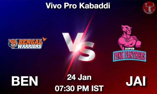 BEN vs JAI Kabaddi Match Previews