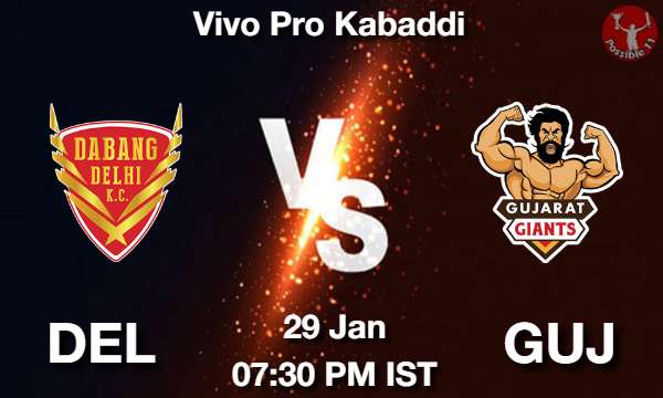 DEL vs GUJ Kabaddi Match Previews