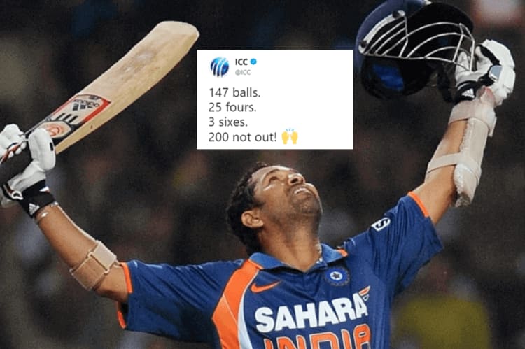 Sachin created history in 2010, scored the first double century of ODI