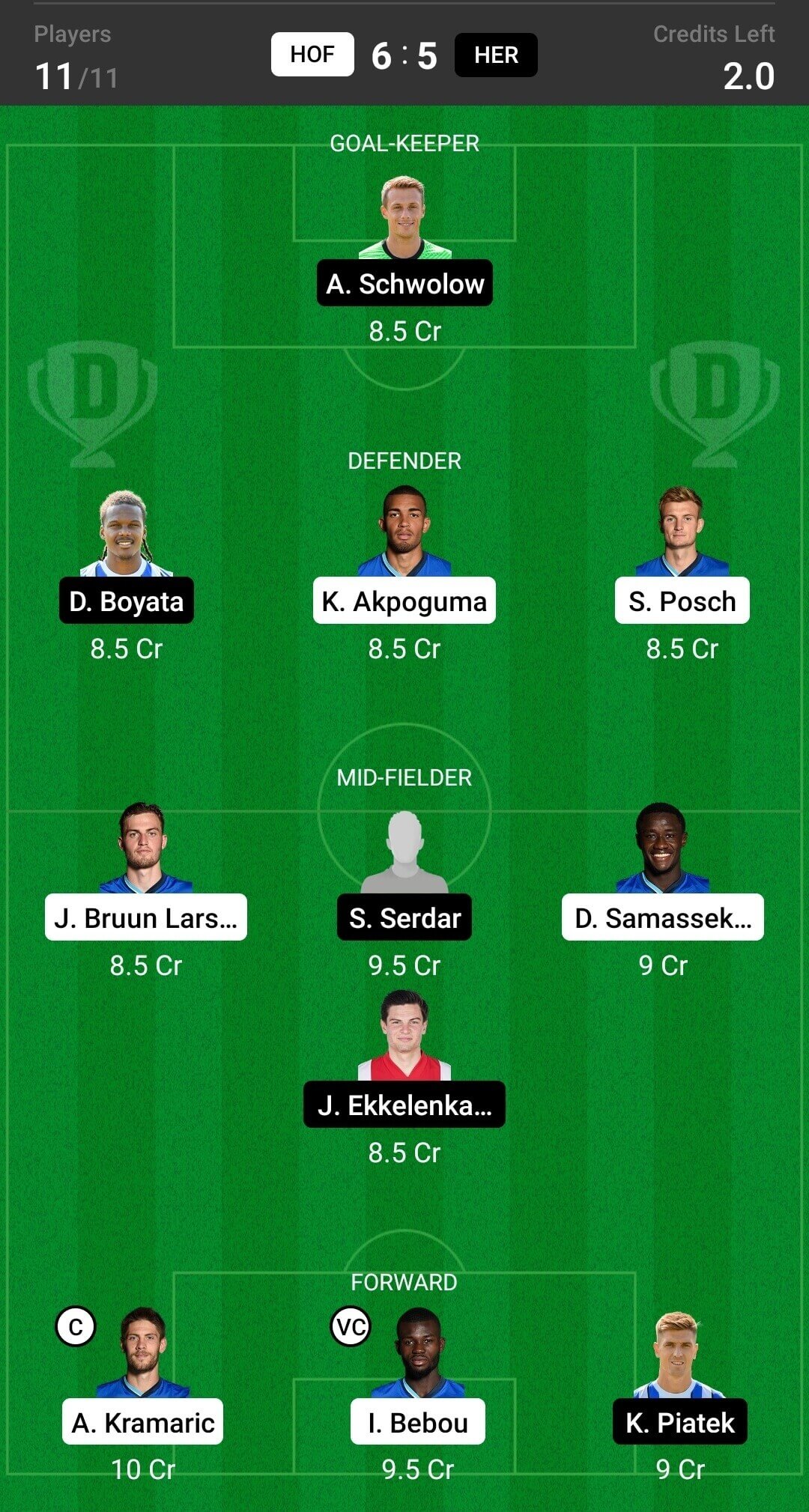 Dream11 SL Team