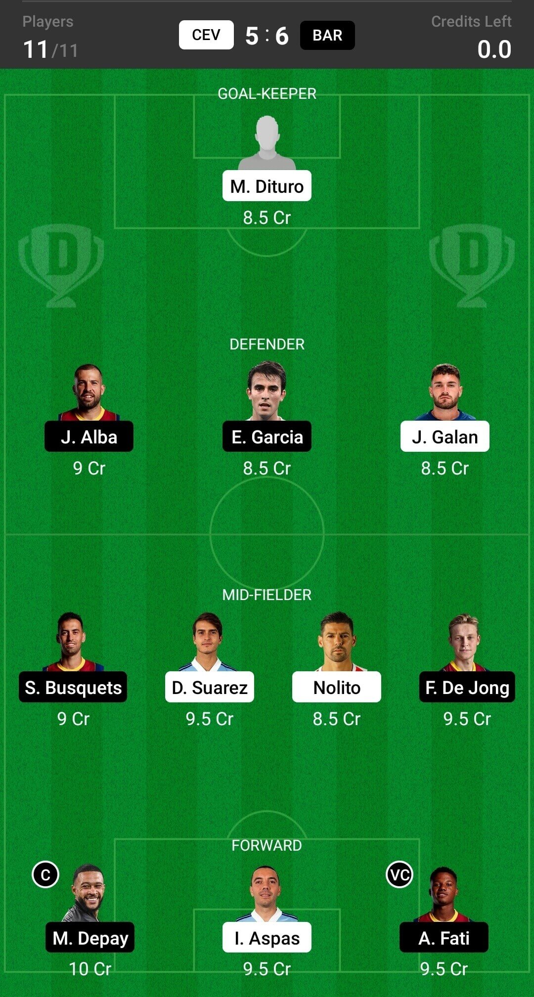 Dream11 SL Team