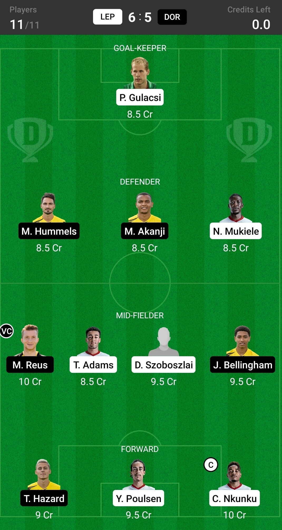 Dream11 SL Team