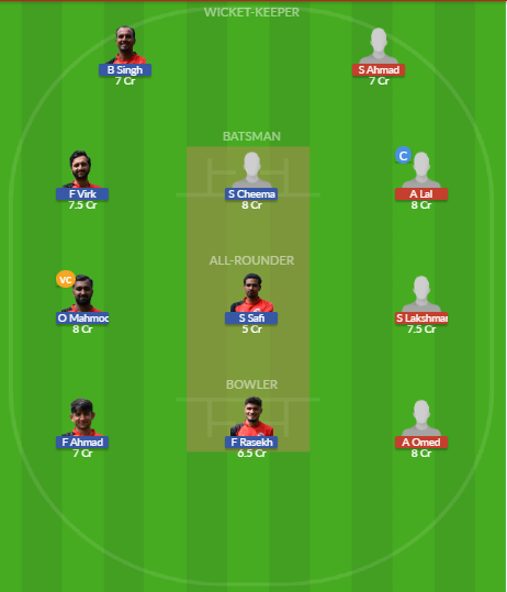 ZLS vs POCC Dream11 SL Team