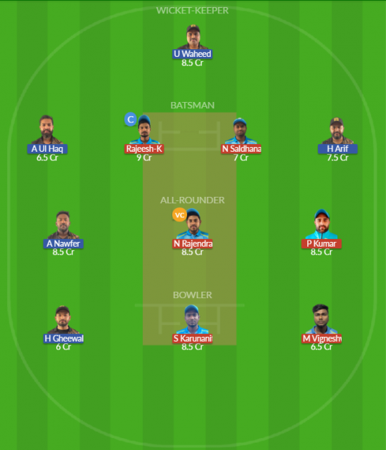 AEC vs ALH Dream11 SL Team