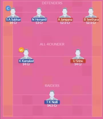 AMR vs VZC Dream11 SL Team