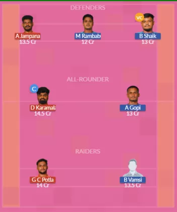 AMR vs VZN Dream11 SL Team