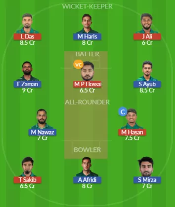 BAN vs PAK Dream11 SL Team