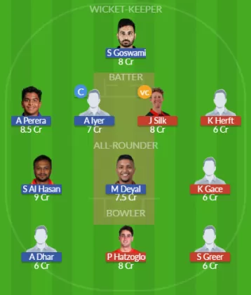 CBS vs MIB Dream11 SL Team
