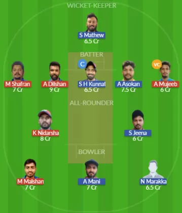 CECC vs RTZ Dream11 SL Team