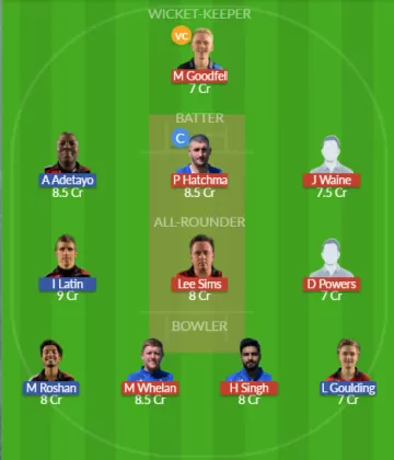 GAM vs RGC Dream11 SL Team