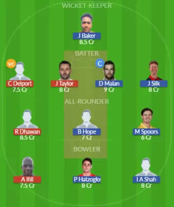 GCF vs CBS Dream11 SL Team