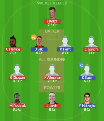 GCF vs CBS Dream11 SL Team