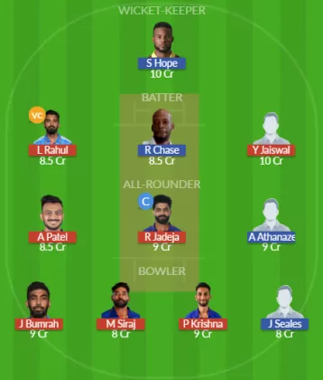 IND vs WI SL Team