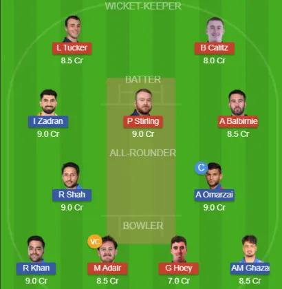 IRE vs AFG SL Team