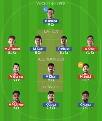 KAK vs VMK Dream11 SL Team