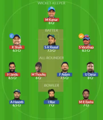 KRM vs GCC Dream11 SL Team