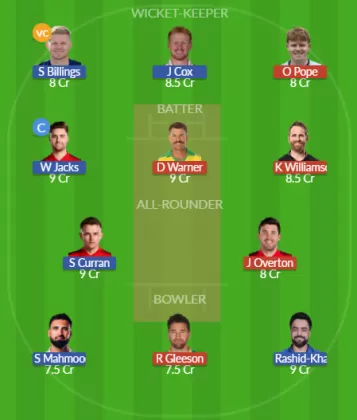LNS vs OVI Dream11 SL Team