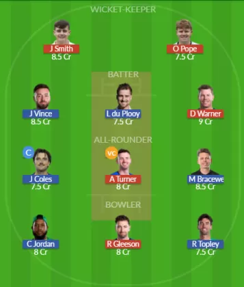 LNS vs SOB Dream11 SL Team