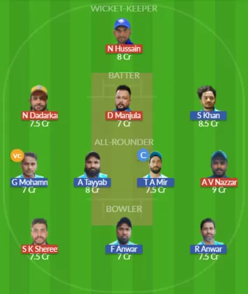 NCMI vs BCC Dream11 SL Team