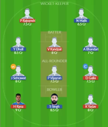 NDS vs CDK Dream11 SL Team