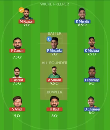 PAK vs SL SL Team
