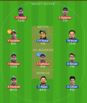PC vs GCC Dream11 SL Team