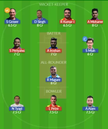 ROM vs CZE Dream11 SL Team