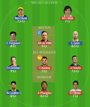 SAC vs AAC Dream11 SL Team