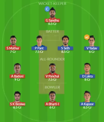 SDS vs PD Dream11 SL Team