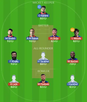 SER vs BEL SL Team
