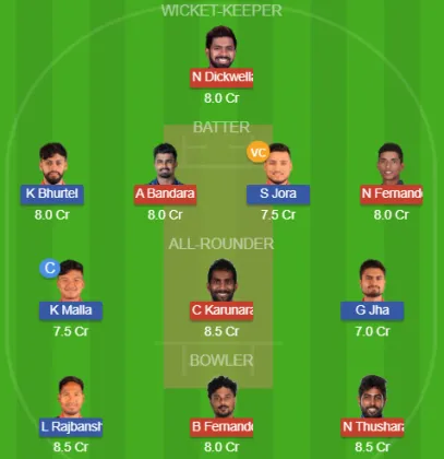 SL vs NEP SL Team