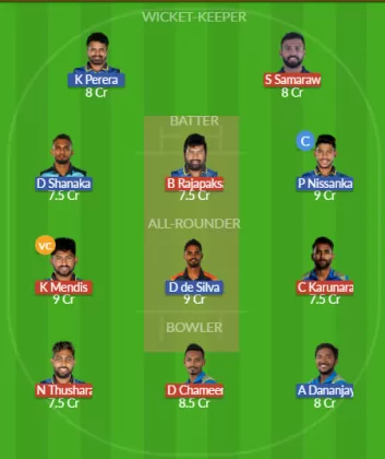 SLGR vs SLBL Dream11 SL Team