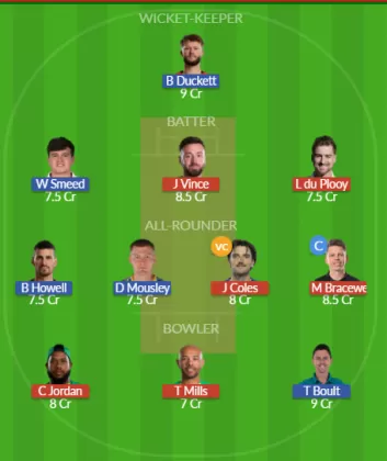 SOB vs BPH Dream11 SL Team