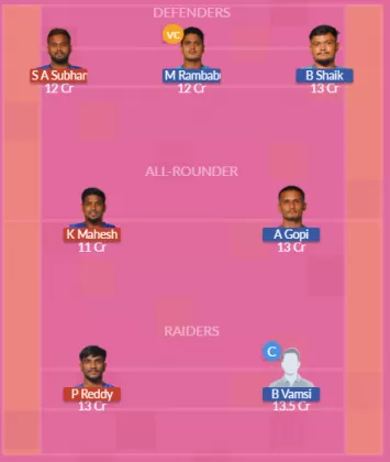 VZC vs VZN Dream11 SL Team