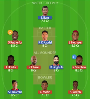 WI vs NEP SL Team