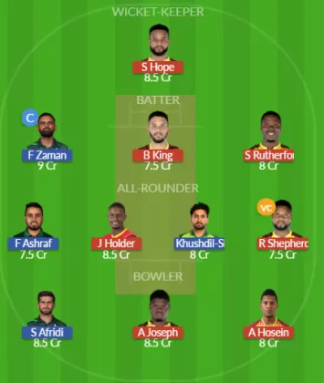 WI vs PAK Dream11 SL Team
