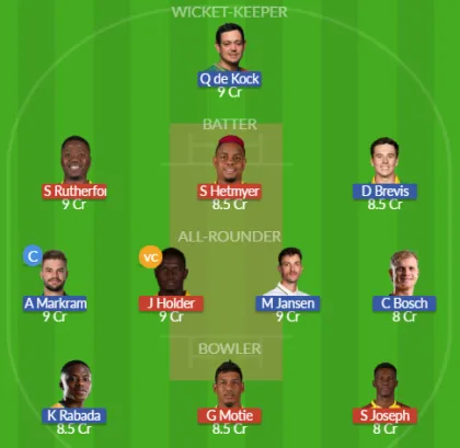 WI vs SA SL Team