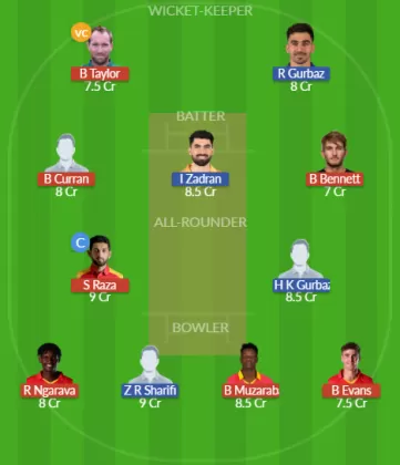 ZIM vs AFG SL Team