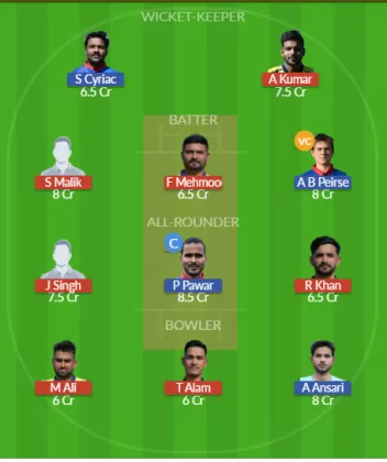 ZW vs ZA Dream11 SL Team