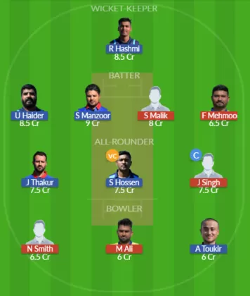 ZW vs ZAS Dream11 SL Team